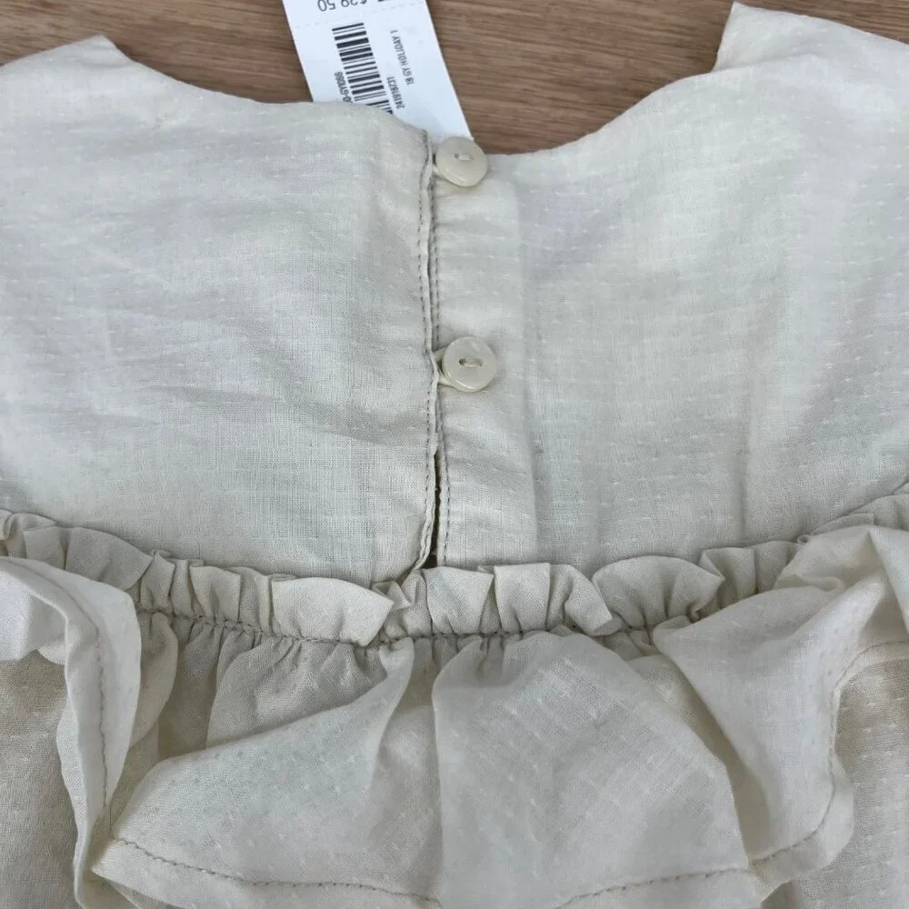 Gymboree Girls Long Sleeve Ruffle Blouse Top Size 2T Ivory Party School NEW